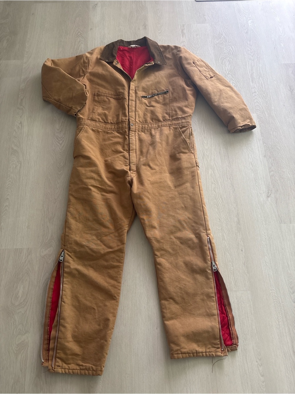 Key Imperial Insulated Overalls Men’s XL Brown Duck Canvas Bib Workwear